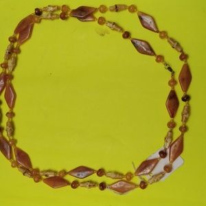 54 INCHES REAL AMBER DECORATIVE NECKLACE WITH SAFETY CLASP